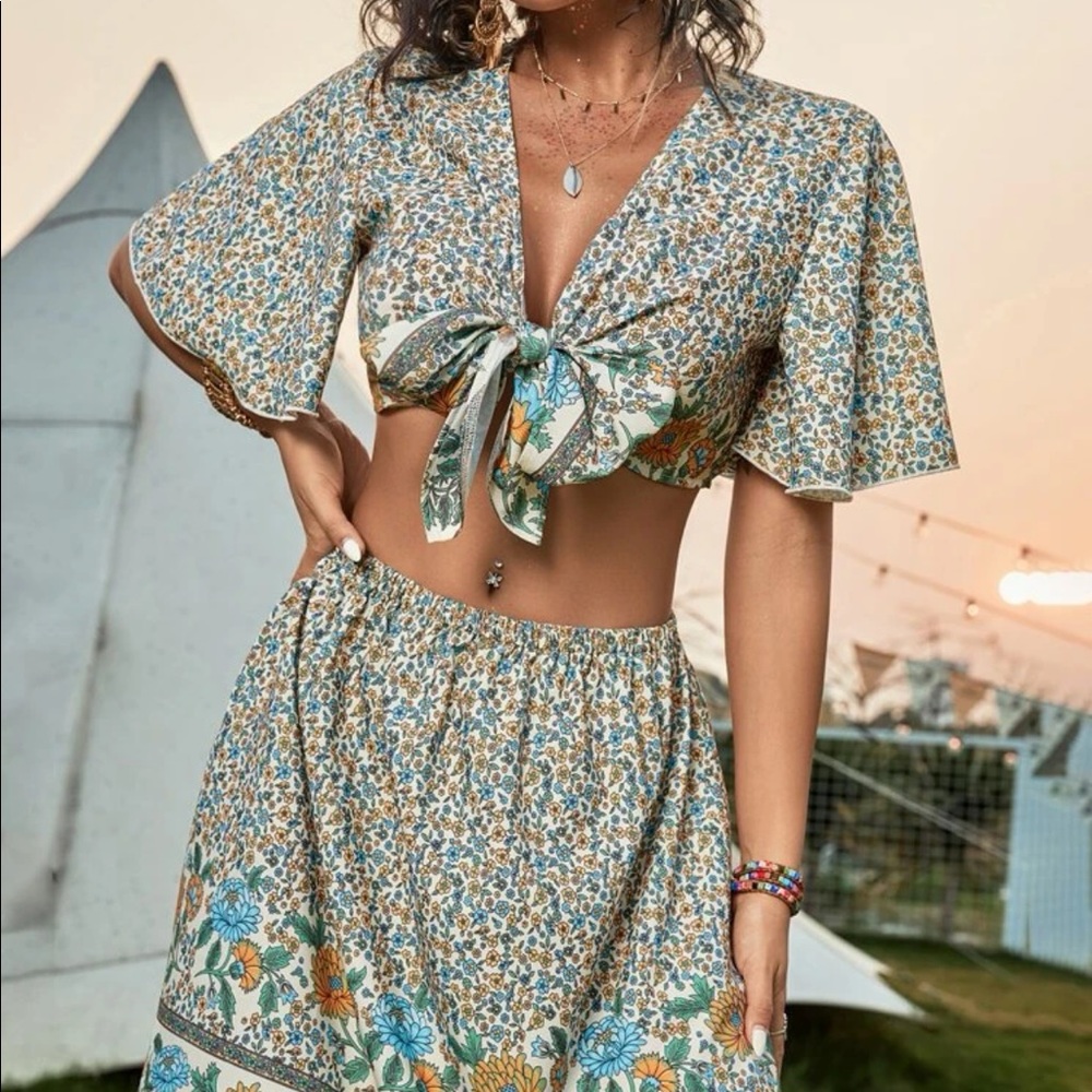 Two piece boho skirt and crop top - Picture 6 of 9